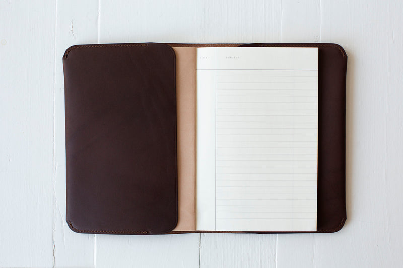 B6 Leather Notebook Cover - Brown