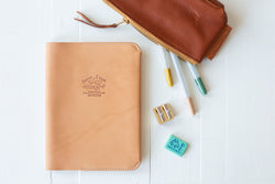 B6 Leather Notebook Cover - Natural