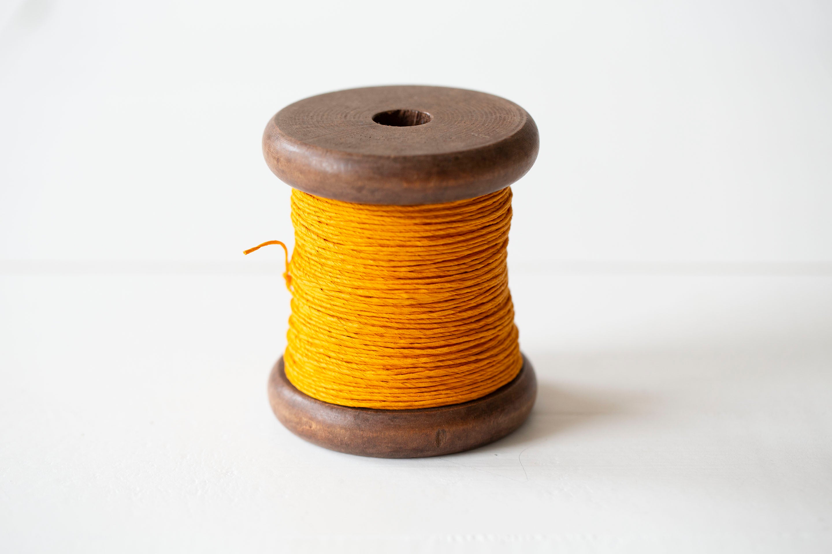 Strong Paper Twine- New Stained Wooden Bobbin: Big