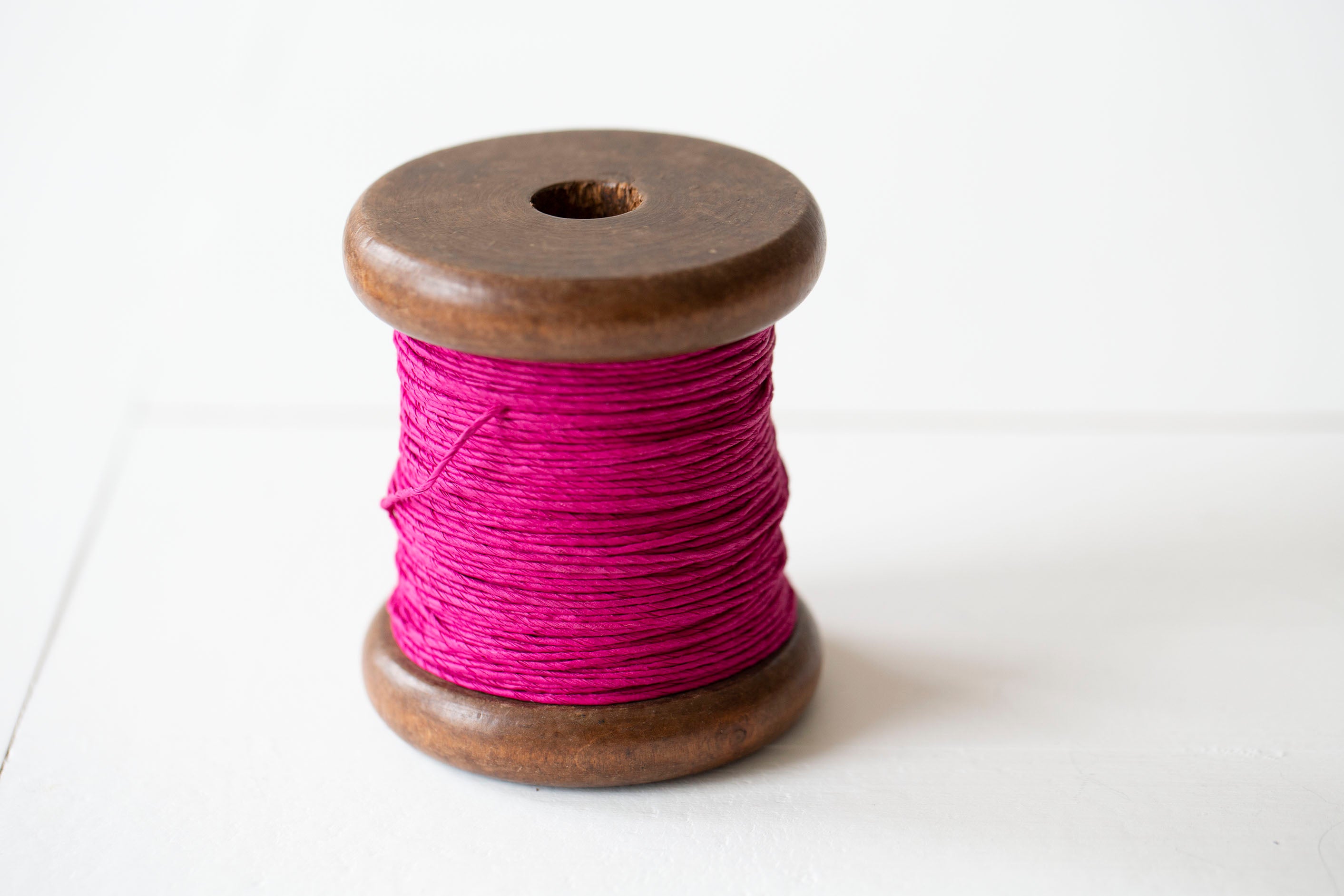 Strong Paper Twine- New Stained Wooden Bobbin: Big