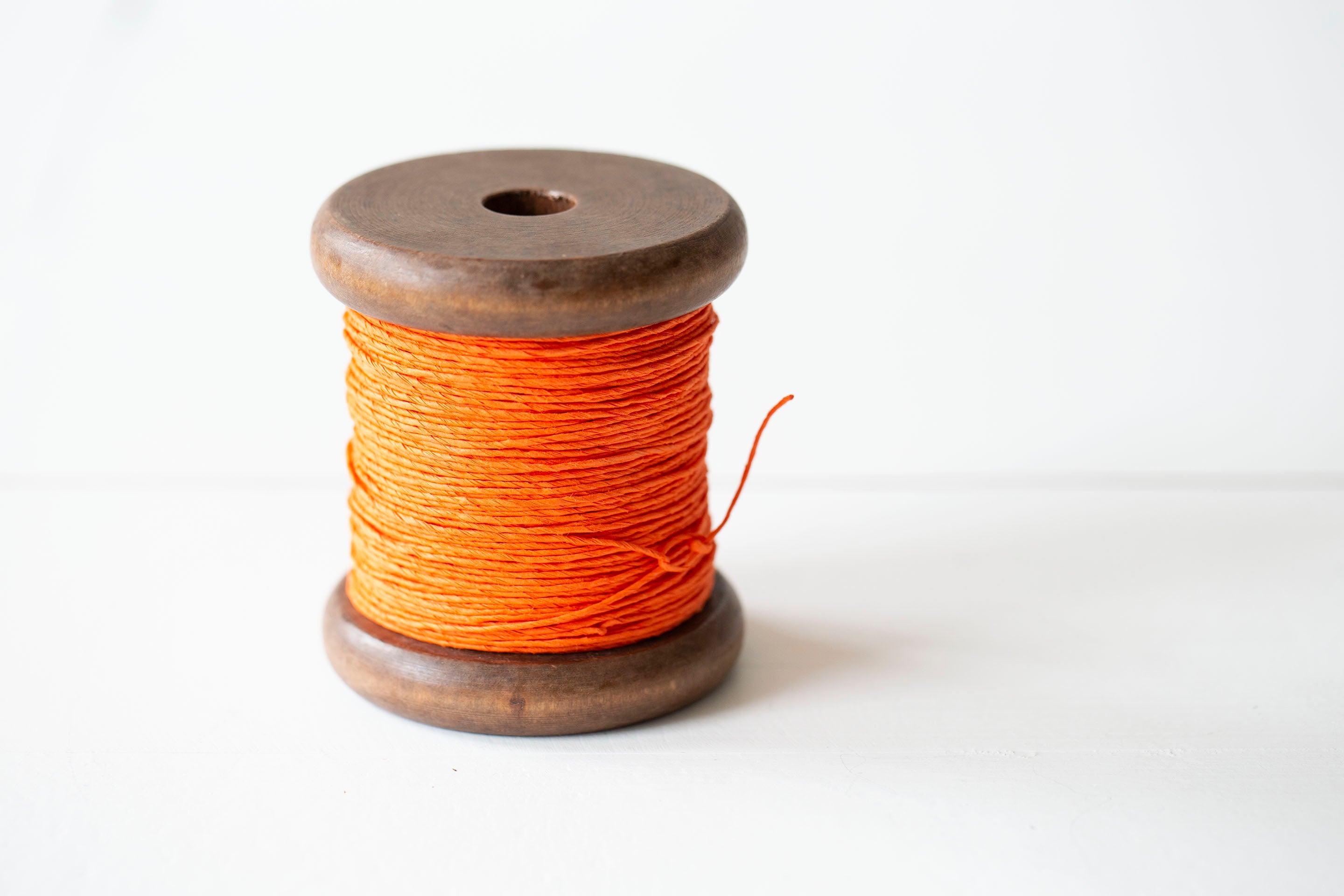 Strong Paper Twine- New Stained Wooden Bobbin: Big