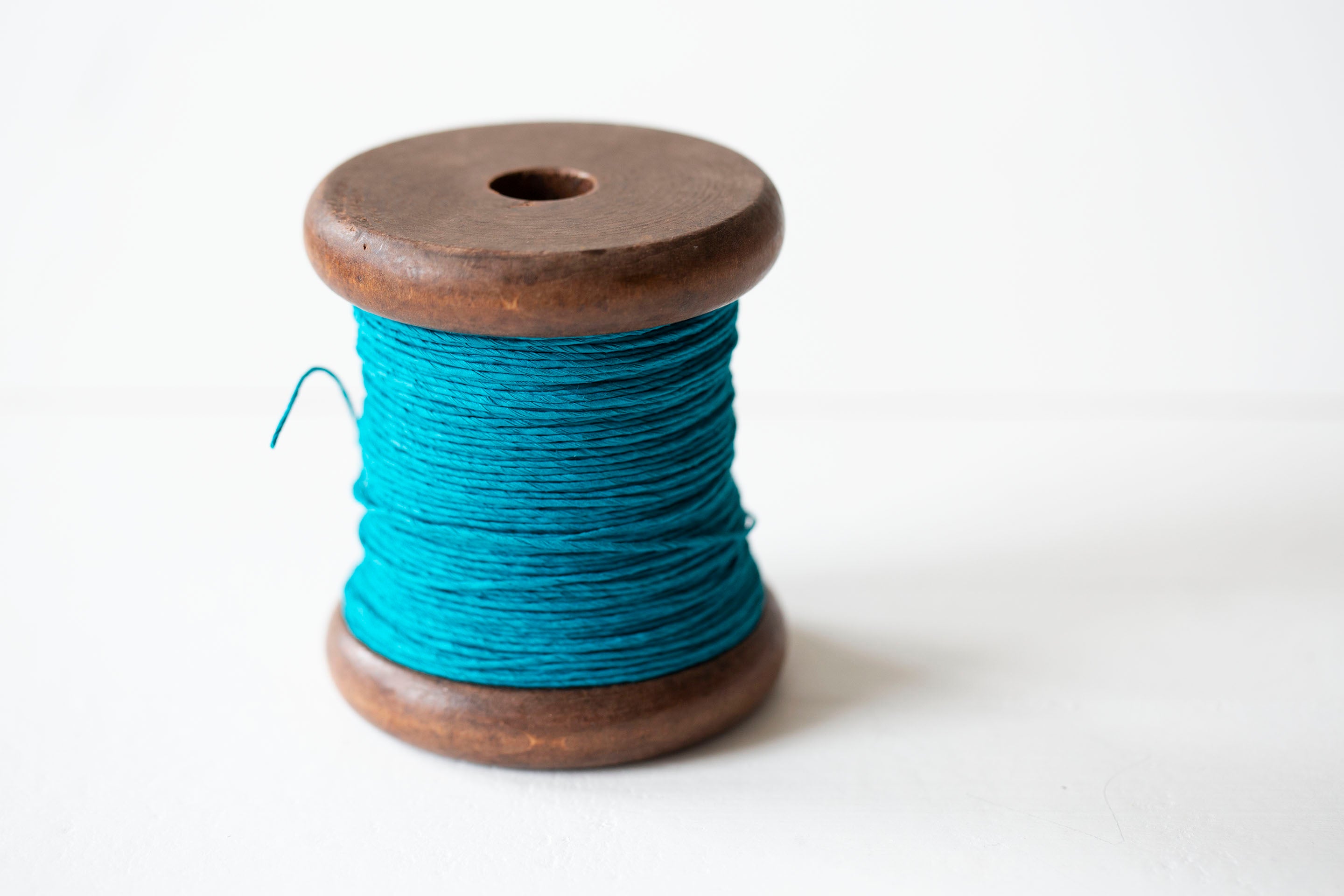 Strong Paper Twine- New Stained Wooden Bobbin: Big