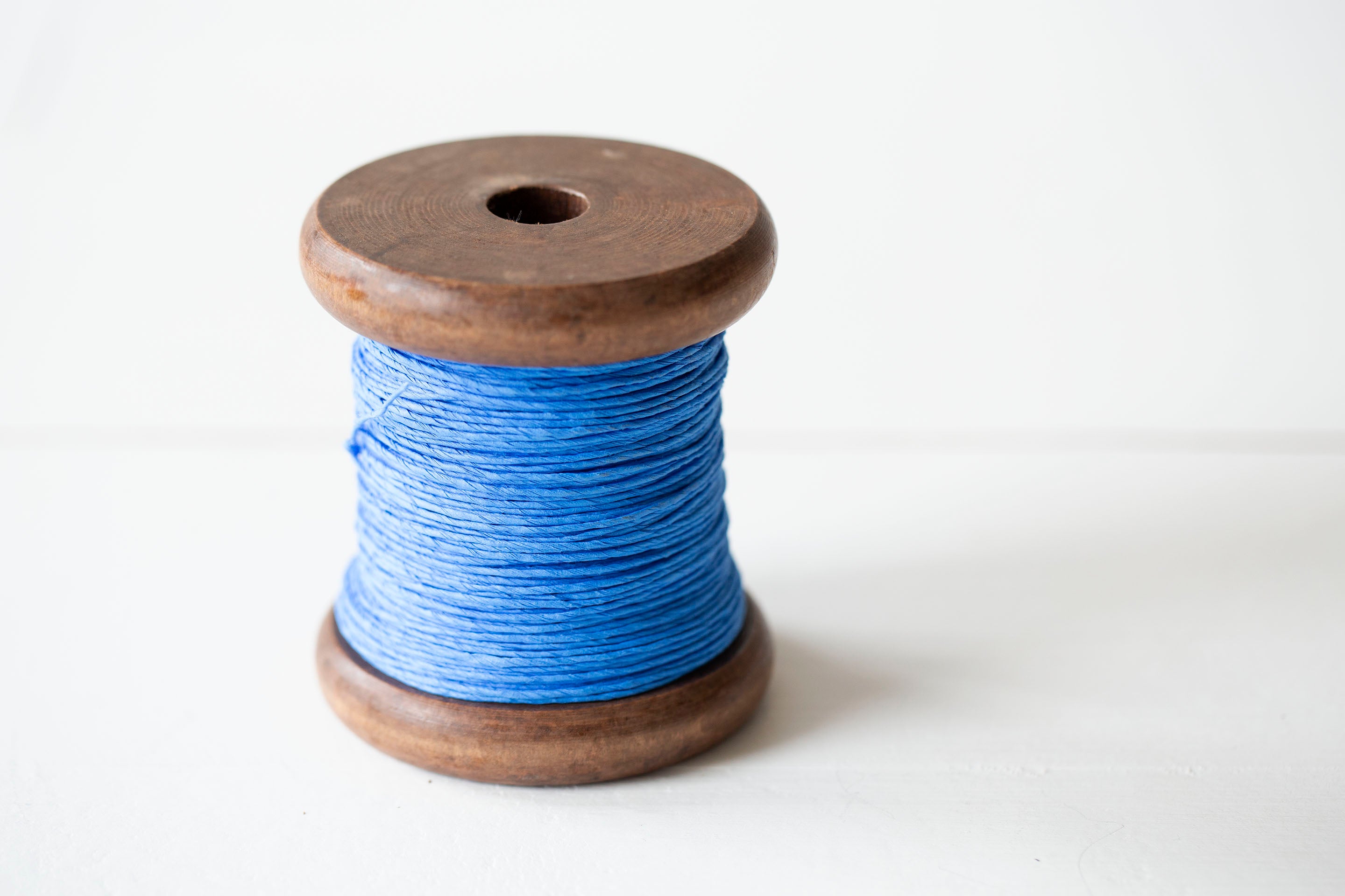 Strong Paper Twine- New Stained Wooden Bobbin: Big