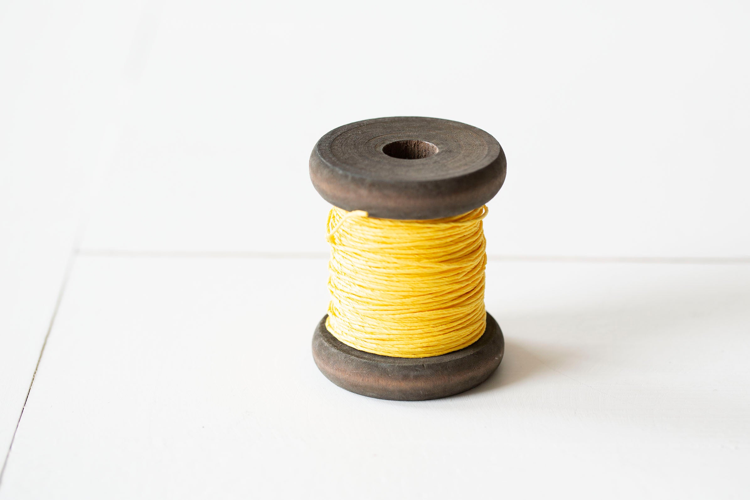 Strong Paper Twine- New Stained Wooden Bobbin: Small