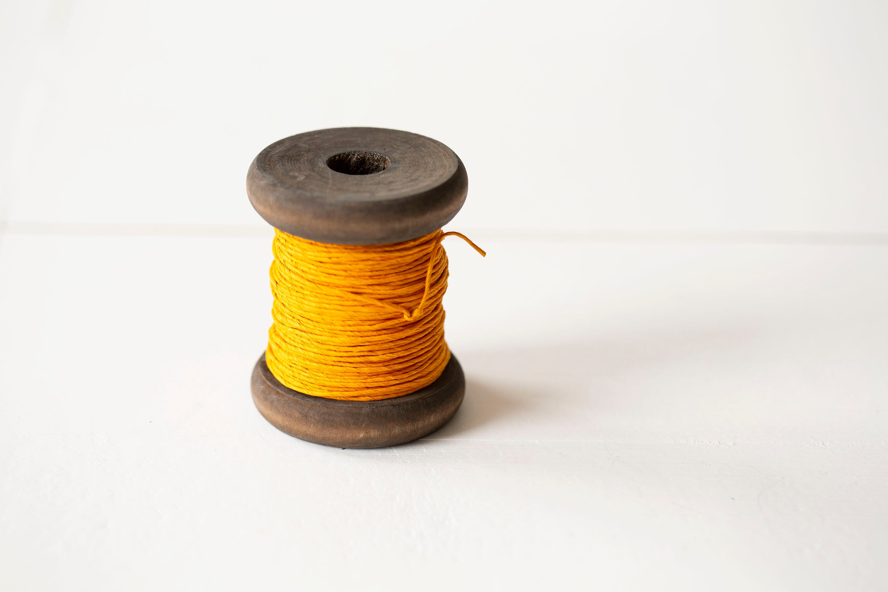 Strong Paper Twine- New Stained Wooden Bobbin: Small