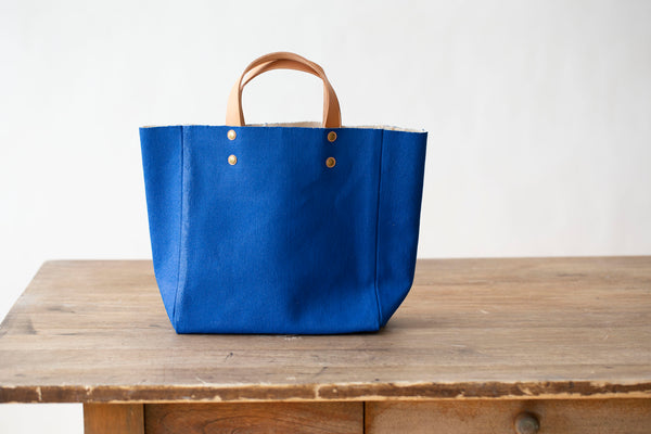 Medium Painted Canvas Bag – Blue