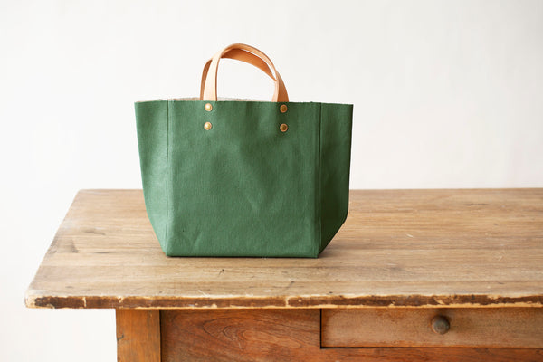 Medium Painted Canvas Bag – Green