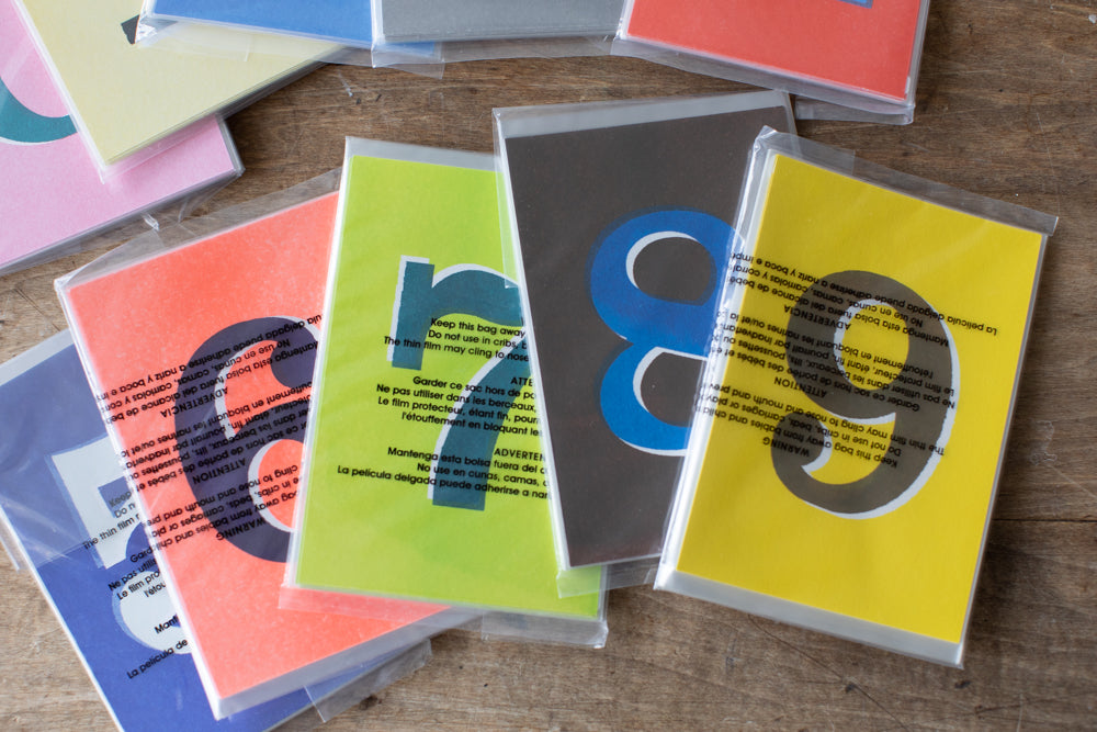 Risograph Printed Number Postcards