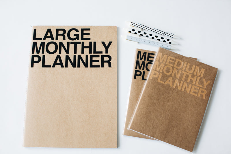 Large Monthly Planner - Kraft/Black