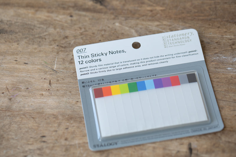 007 Thin Sticky Notes (12 colour set)