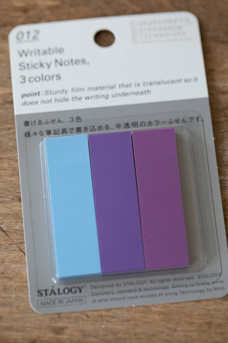 012 Writable Sticky Notes (3 colour set)