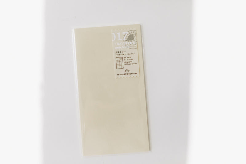 Traveler's Notebook Regular Size Refill - 017 Monthly Diary