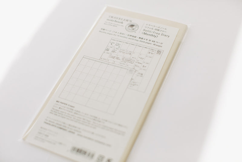 Traveler's Notebook Regular Size Refill - 017 Monthly Diary