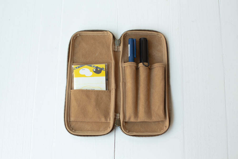 Flat Tool Case 3 Pens - Beige