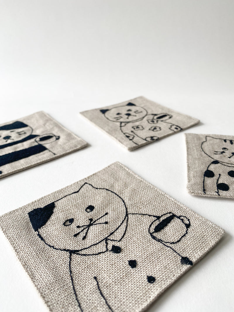 Sennokoto Embroidery Linen Coaster