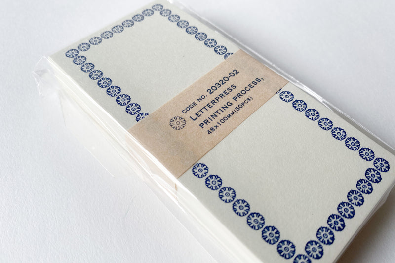 Letterpress Memo Card - Dark Blue