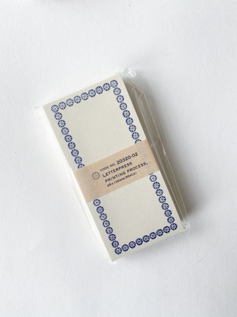 Letterpress Memo Card - Dark Blue