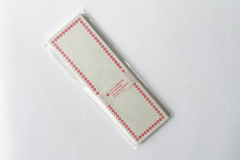 Letterpress Folded Memo Card - Red