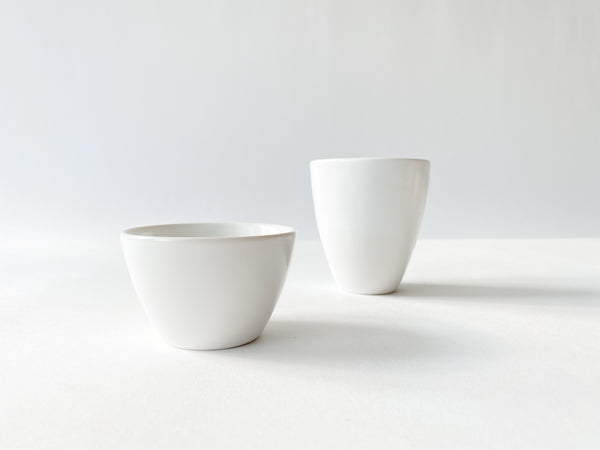 White Porcelain Long Cup Medium
