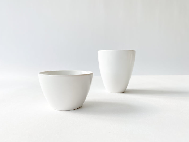 White Porcelain Long Cup Medium