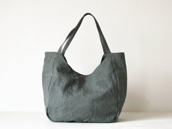 Cecil Bag - Linen / Dark Gray