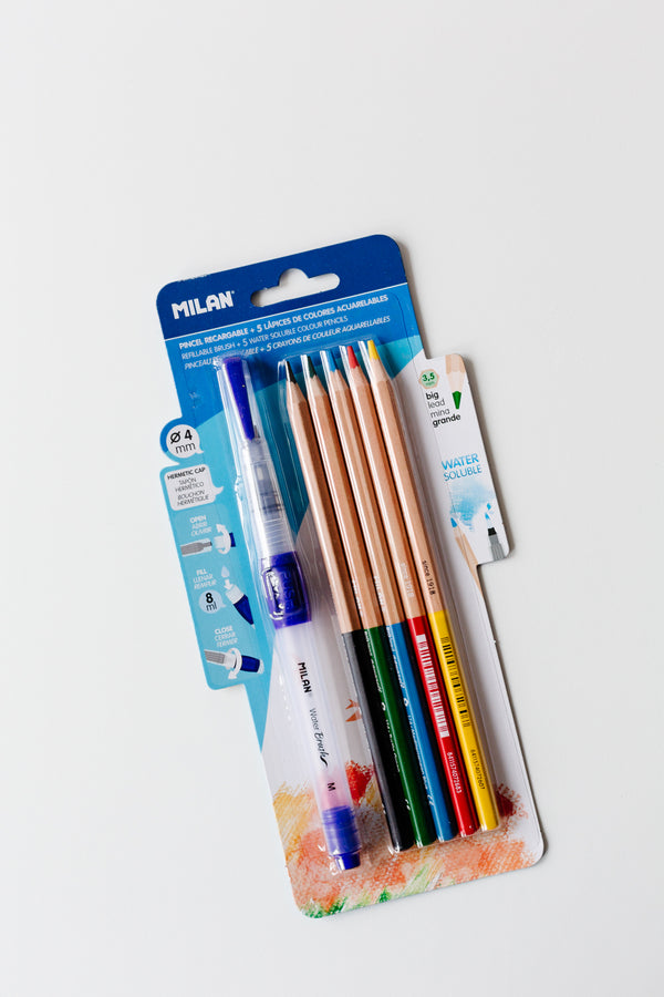 MILAN Water Brush and Watercolour Pencils