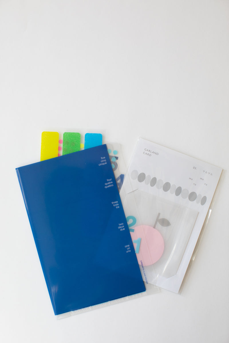 A6 5-Pocket Clear Folder - Blue