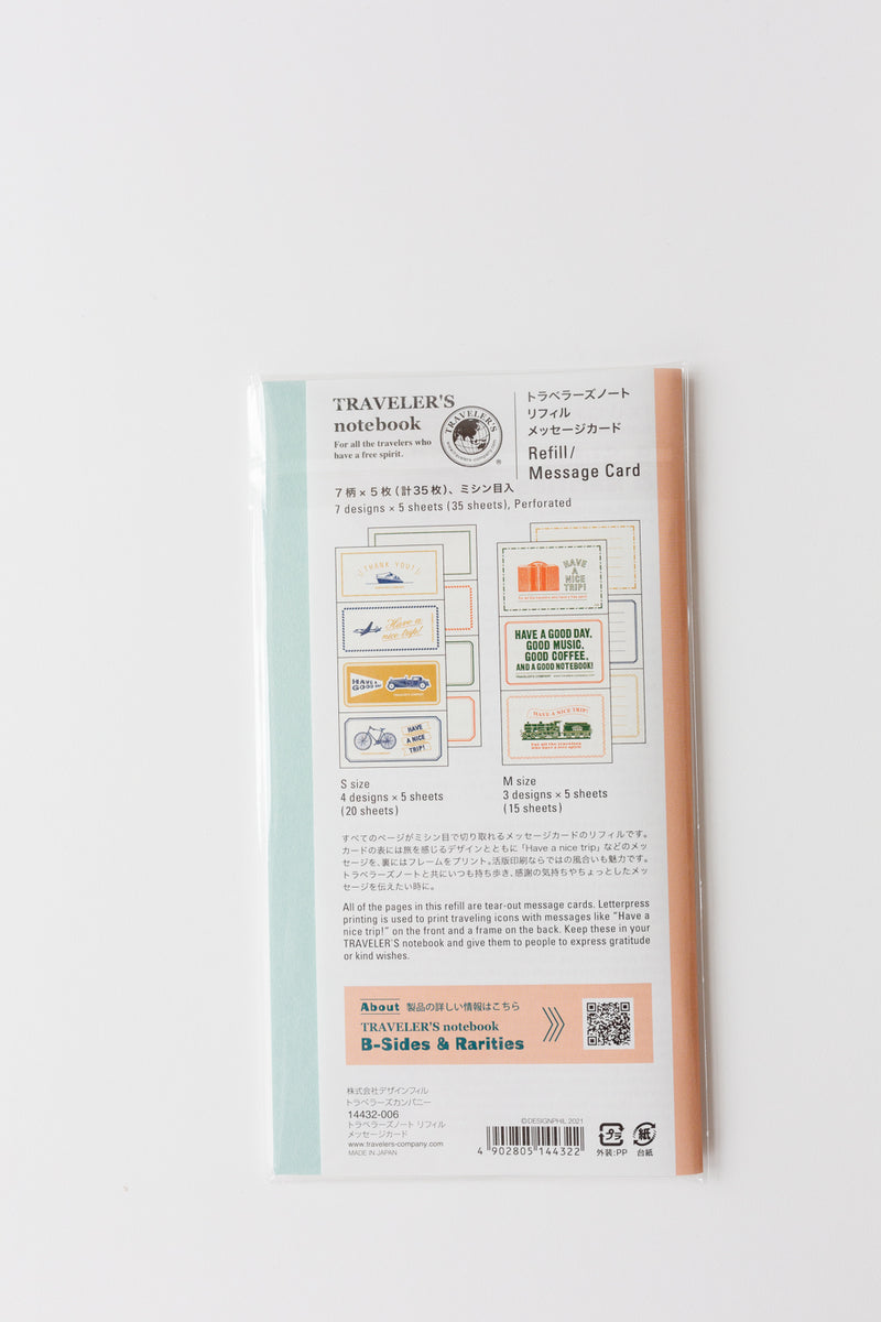 Traveler's Notebook Regular Size Refill - Message Card Refill